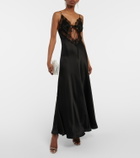Rodarte Lace-trimmed cutout silk gown