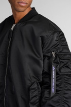Alpha Industries Ma-1 Uv Bomber In Black Nylon