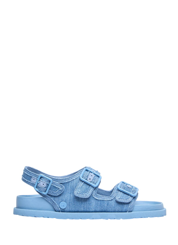 Photo: Birkenstock 1774 Milano Stone Washed Denim Sandals