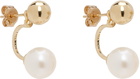 Mateo Gold Ball Pearl Drop Earrings