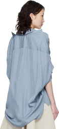 Maison MIHARA YASUHIRO Blue Shawl Layered Shirt