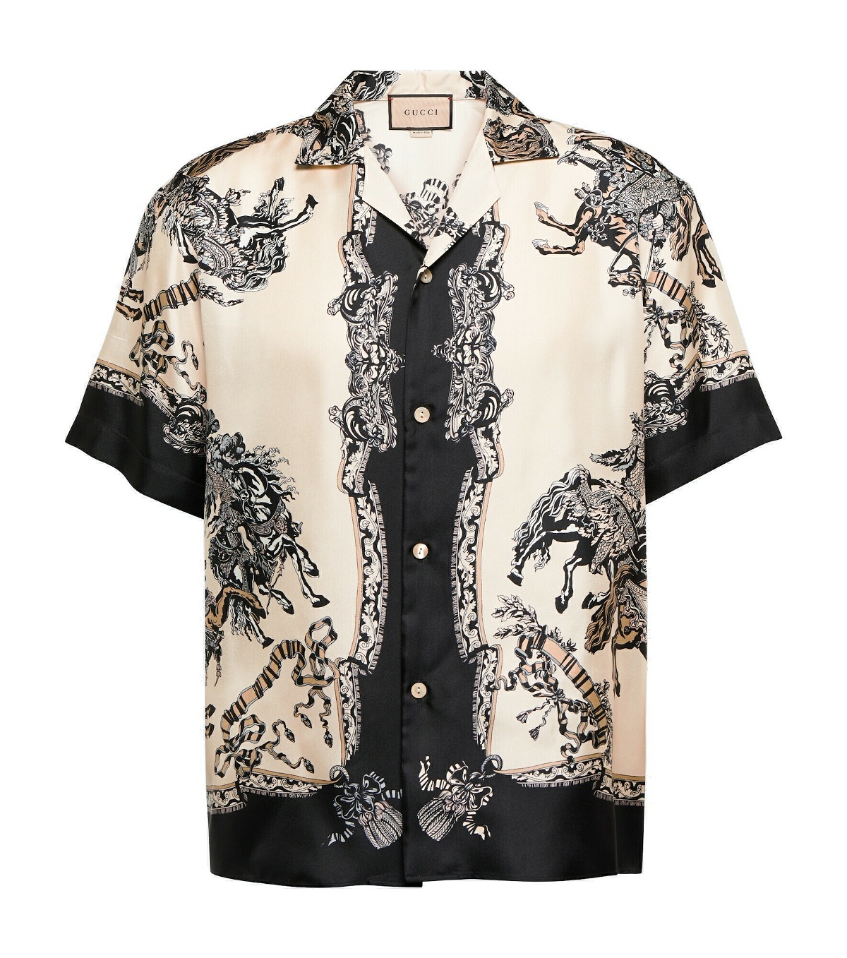 Photo: Gucci - Printed silk twill bowling shirt