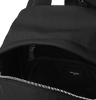 SAINT LAURENT - Leather-Trimmed Canvas Backpack - Black