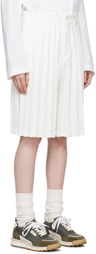Comme des Garçons Homme Plus White Pleated Shorts