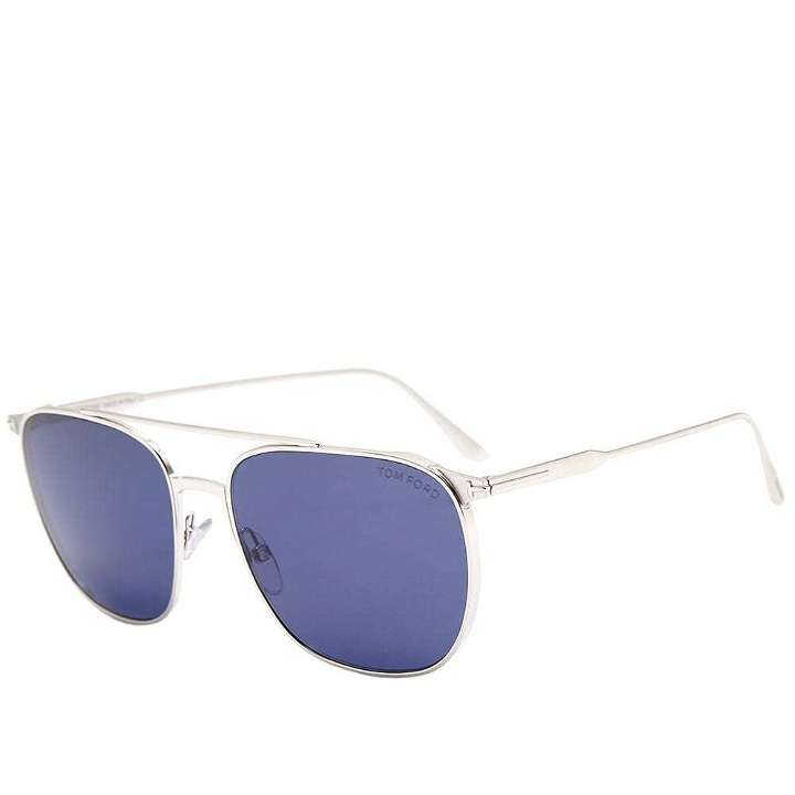 Photo: Tom Ford FT0692 Sunglasses Silver & Blue