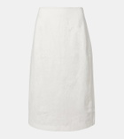 SIR Alessandra embroidered linen midi skirt