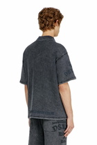 Diesel Mesh-jacquard polo shirt with Phoenix print - Polos Mens in Grey