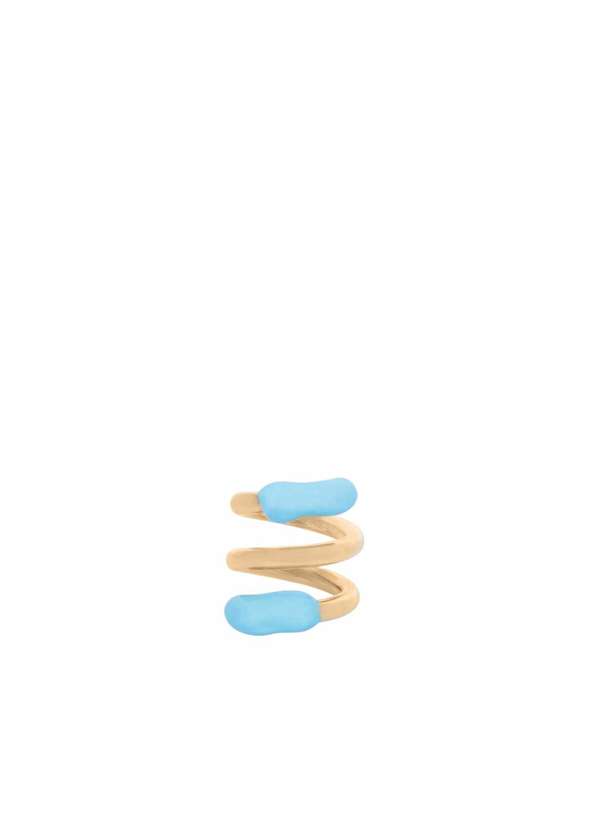 Sunnei Fusillo Rubberized Gold/ Light Blue Ring