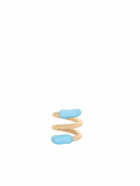 Sunnei Fusillo Rubberized Gold/ Light Blue Ring