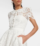 Self-Portrait Embellished lace mini dress