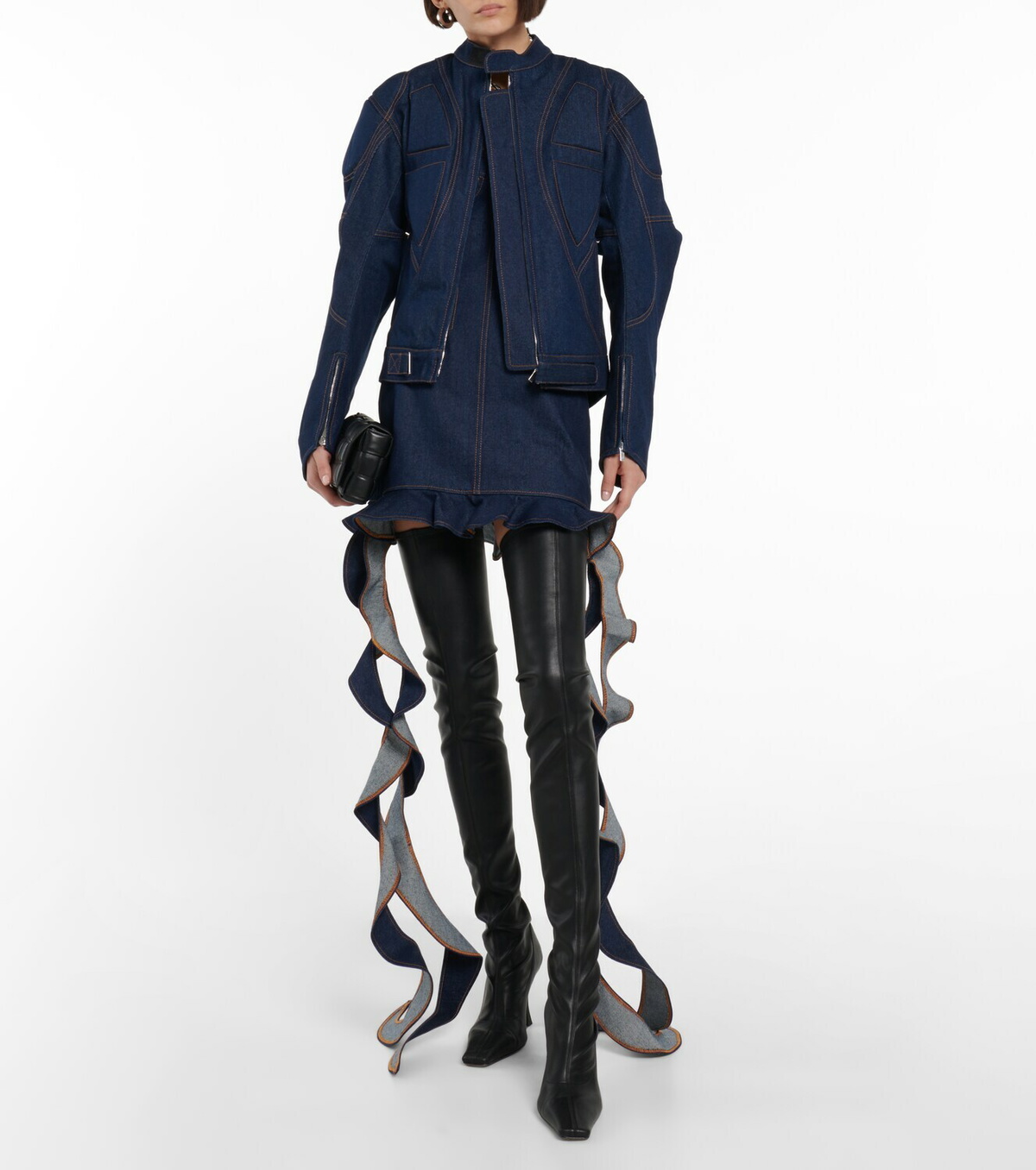 David Koma Corset denim minidress