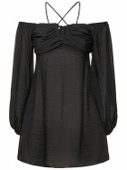 DESIGNERS REMIX Vera Off-shoulder Viscose Mini Dress