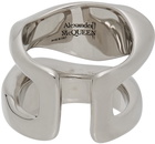 Alexander McQueen Silver Molt Stacked Ring