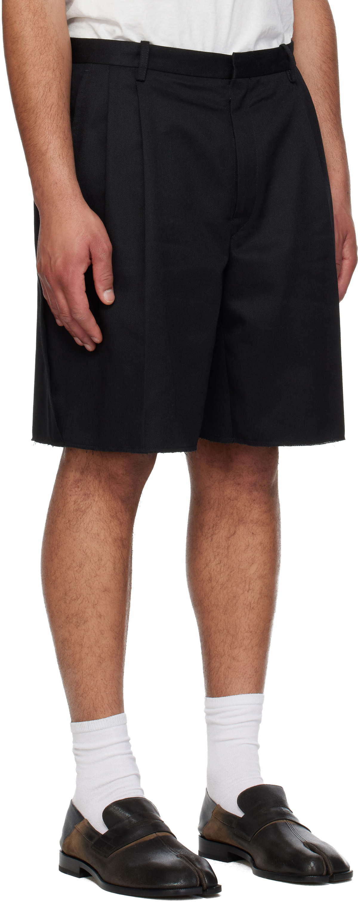 Maison Margiela Black Tailored Cotton Shorts