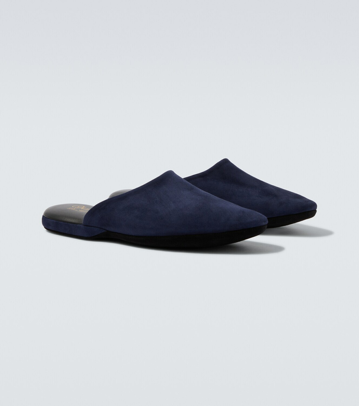 Charvet Leather-lined suede slippers
