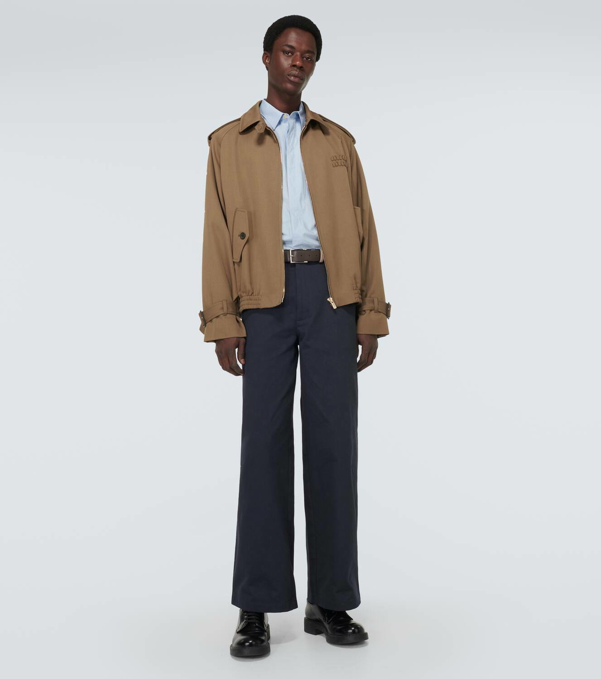 ジャケット MiuMiu | Gabardine blouson jacket ML843_1350_F0008_S_231 MIU MIU Cotton Gabardine Blouson Jacket | endource