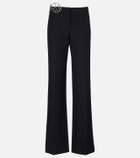 Blumarine Embellished crêpe cady flared pants