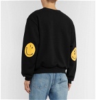 KAPITAL - Printed Loopback Cotton-Jersey Sweatshirt - Black