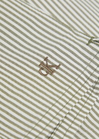 Calvin Klein Logo-embroidered Striped Seersucker Swim Shorts Green