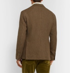 MAN 1924 - Green Kennedy Slim-Fit Unstructured Puppytooth Silk and Wool-Blend Blazer - Brown