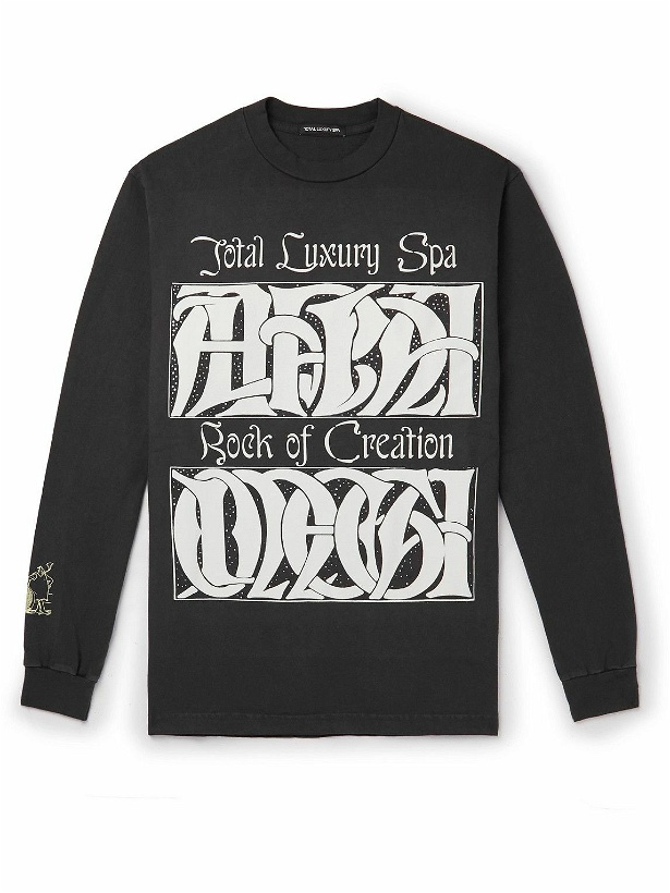 Photo: Total Luxury Spa - Printed Cotton-Jersey T-Shirt - Black