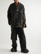 Balenciaga - Super Destroyed Wide-Leg Distressed Jeans - Black