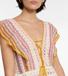 Anna Kosturova Farrah striped crochet minidress
