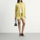 LESET Women's Yoshi Classic Button Down Shirt in Lemon/Chocolate Stripe