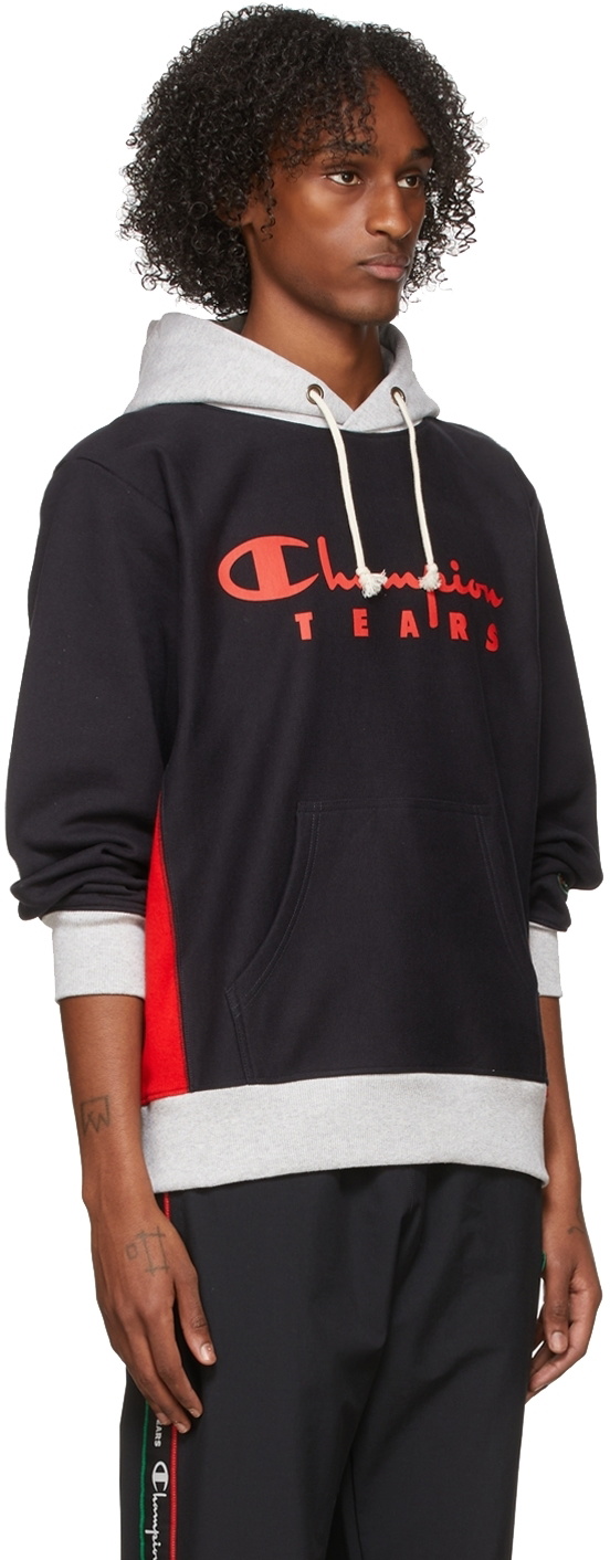 Denim Tears Black & Grey Champion Edition Cotton Hoodie
