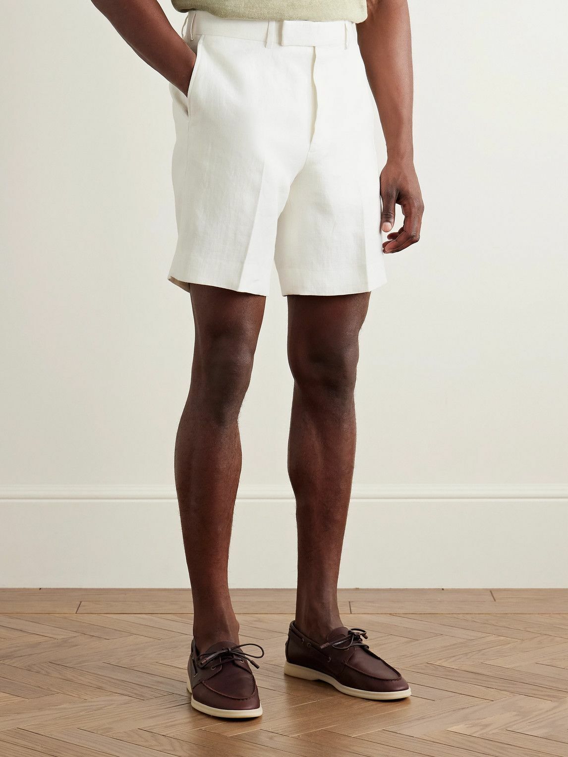 Kingsman - Straight-Leg Linen-Twill Shorts - White