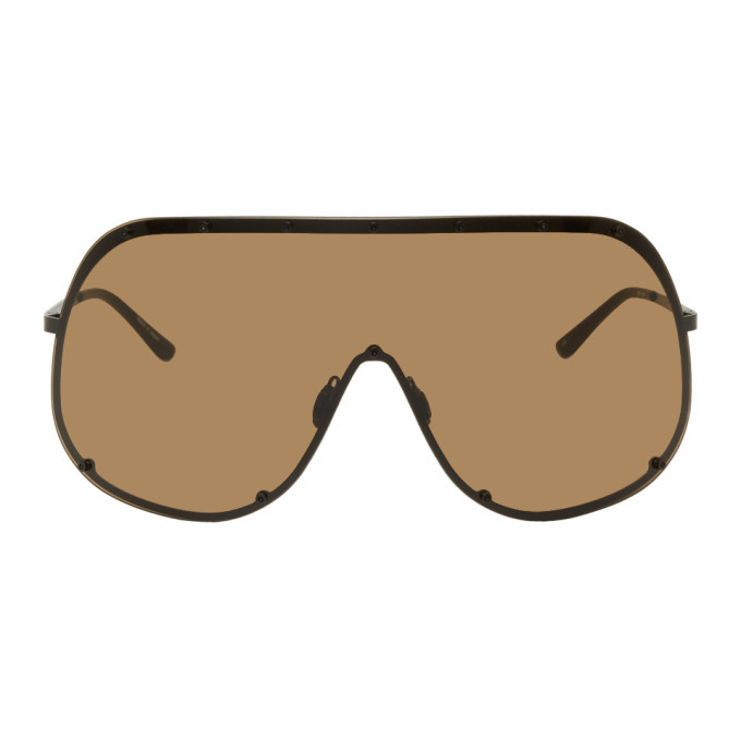 Rick Owens Brown Shield Sunglasses