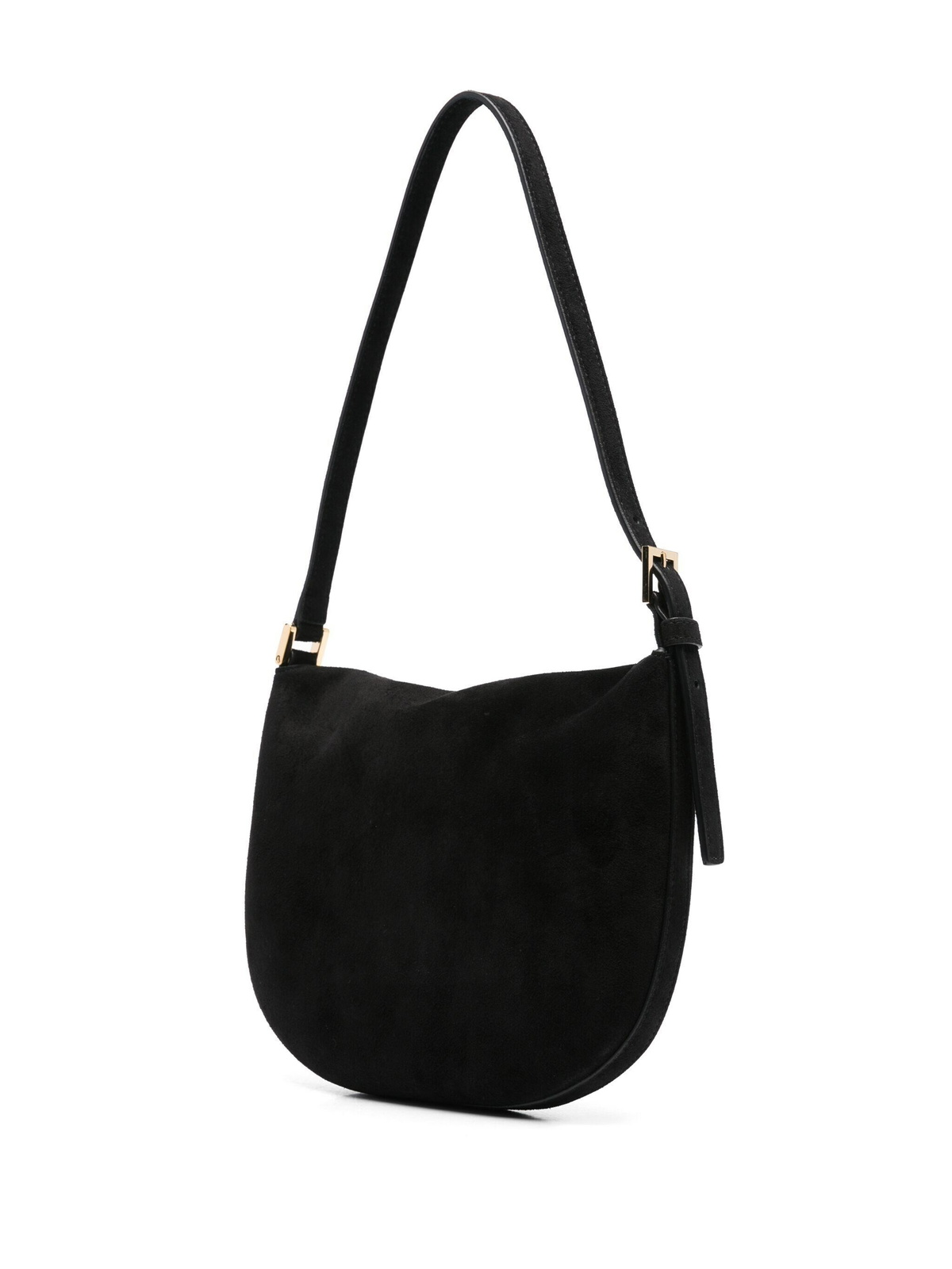 Savette Small Tondo Hobo In Suede Bag in Black
