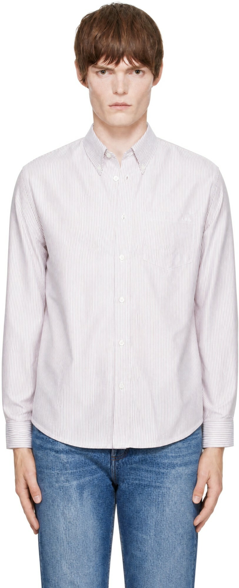 A.P.C. Tan & White Greg Shirt