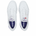 Reebok Men's LT Court Sneakers in White/Bold Purple