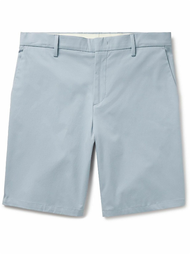 Photo: Paul Smith - Straight-Leg Organic Cotton-Blend Twill Shorts - Blue