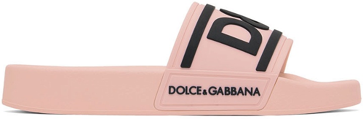 Photo: Dolce&Gabbana Pink Bonded Slides