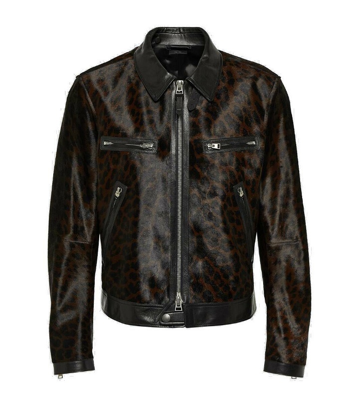 Photo: Tom Ford Printed leather-trimmed calf hair jacket