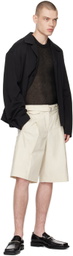 LOW CLASSIC Beige Belted Shorts
