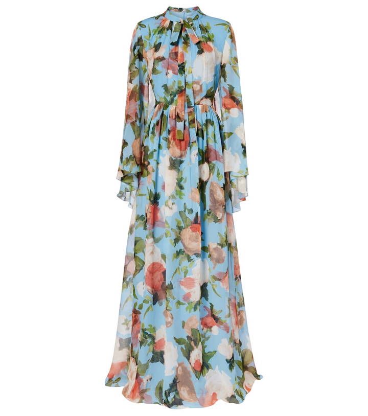 Photo: Erdem Caped floral silk voile gown