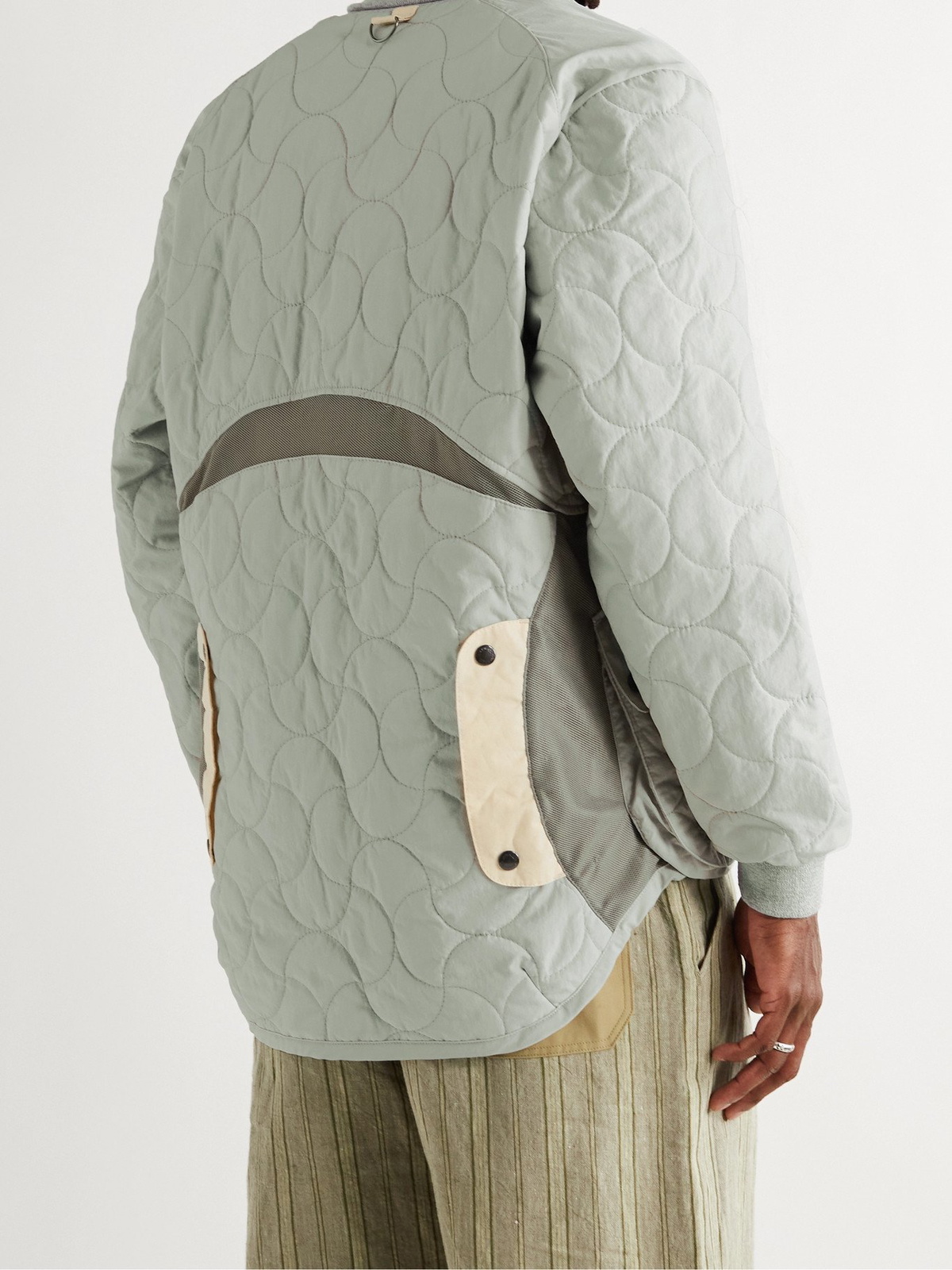 NICHOLAS DALEY - Lavenham Sashiko Quilted Waxed-Cotton and Nylon