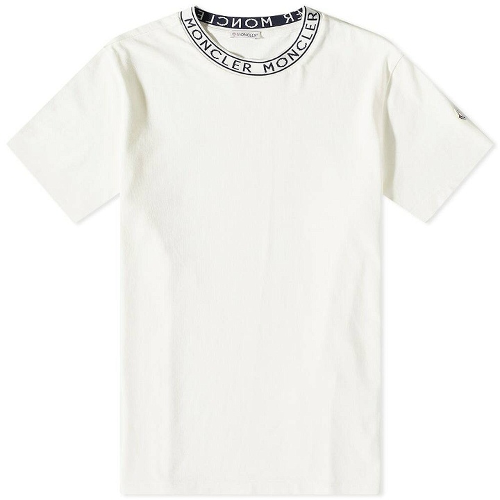 Photo: Moncler Men's Logo Ribbed T-Shirt in White
