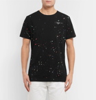 Off-White - Paint-Splattered Cotton-Jersey T-Shirt - Men - Black