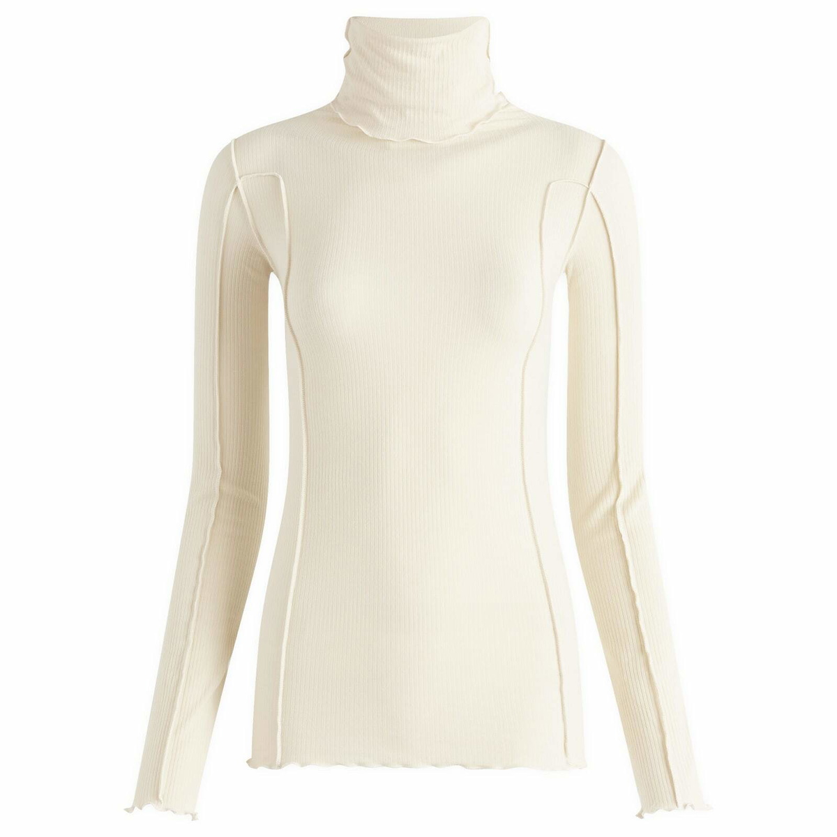 Baserange Women's Omato Turtleneck Top in Off White Baserange