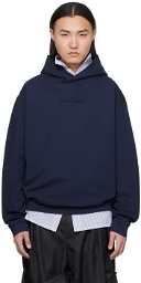 Maison Margiela Navy Embroidered Hoodie