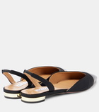 Aquazzura Leather-trimmed slingback flats