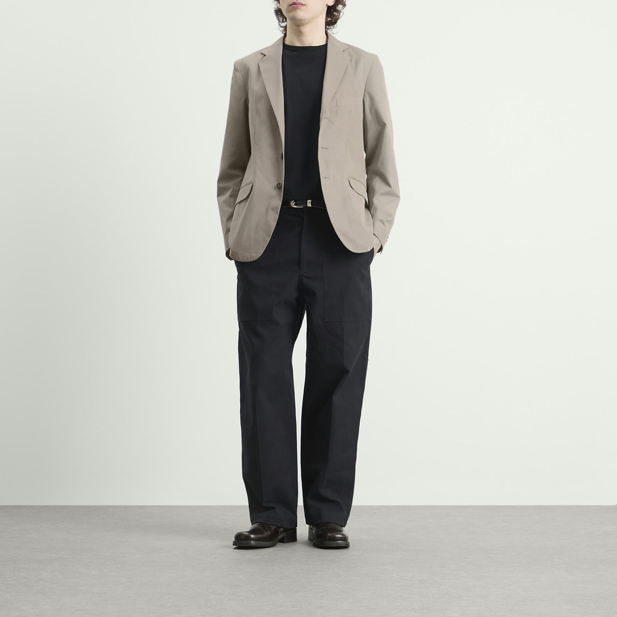 Jil Sander Men's Cotton Regular Fit Blazer in Ash Grey