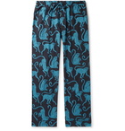 Desmond & Dempsey - Printed Cotton Pyjama Trousers - Blue