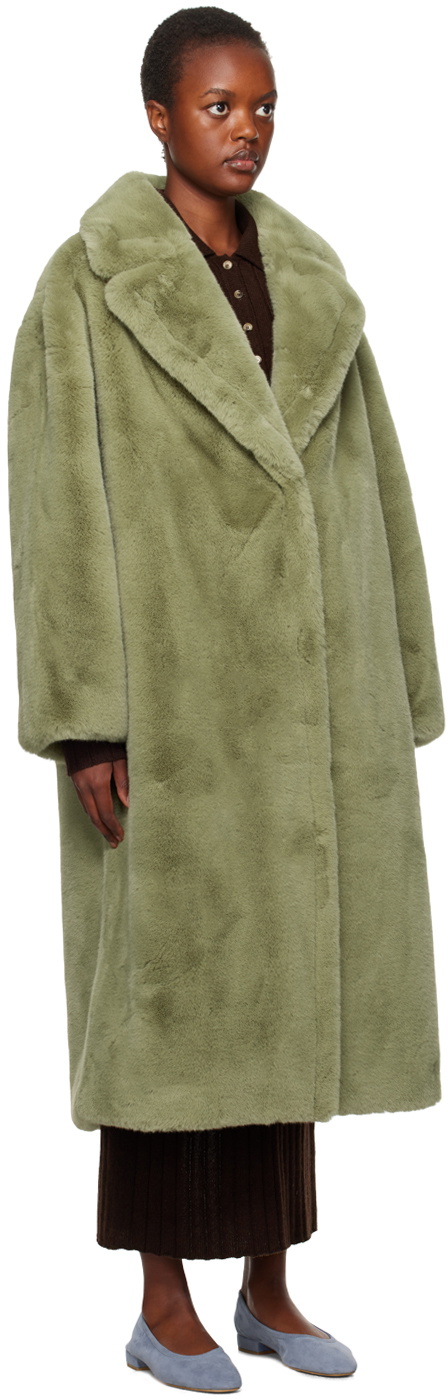 Stand Studio Green Maria Faux-Fur Coat Stand Studio