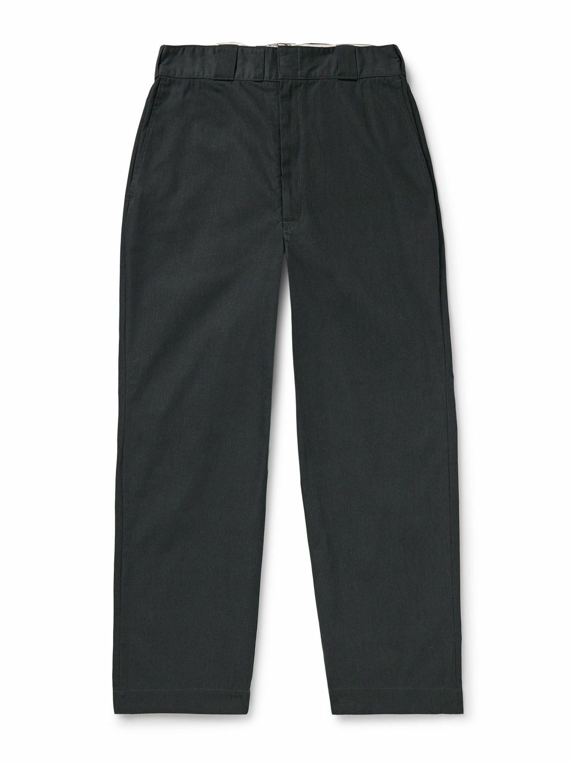 A.PRESSE - Straight-Leg Pleated Wool-Gabardine Trousers - Black A