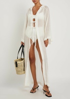 Lisa Marie Fernandez Hooded Linen-blend Beach Cover-up White
